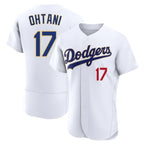 Los Angeles Dodgers #17 Shohei Ohtani Player Gold White AmberGomez 2026 Collection Stadium Limited Elite Stitched Jerseys