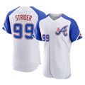 Atlanta Braves #99 Spencer Strider Player White AmberGomez City Connect Limited Elite Home Game Stitched Jerseys