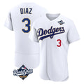 Los Angeles Dodgers #3 Edwin D¨ªaz Player Gold White AmberGomez World Series 2026 Collection Stadium Limited Elite Stitched Jerseys