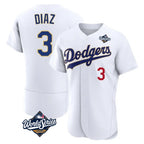 Los Angeles Dodgers #3 Edwin D¨ªaz Player Gold White AmberGomez World Series 2026 Collection Stadium Limited Elite Stitched Jerseys