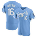 Kansas City Royals #16 Bo Jackson Player Light Blue AmberGomez Alt Limited Elite Home Stitched Jerseys