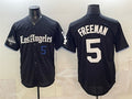 Los Angeles Dodgers #5 Freddie Freeman Black AmberGomez 2025 World Series Champions Patch 'Gothic Edition' Vapor Premier Limited Stitched Jersey