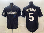 Los Angeles Dodgers #5 Freddie Freeman Black AmberGomez 2025 World Series Champions Patch 'Gothic Edition' Vapor Premier Limited Stitched Jersey