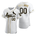 Custom St. Louis Cardinals White AmberGomez Stitched Flex Base Golden Edition Jersey