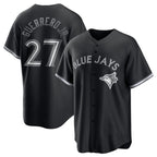 Toronto Blue Jays #27 Vladimir Guerrero Jr. Black AmberGomez Lights Out Limited Stitched Jersey