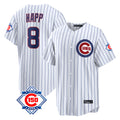 Chicago Cubs #8 Ian Happ Player White AmberGomez 150th Anniversary Limited Home Game Stitched Jerseys