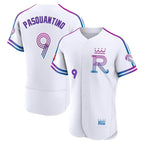 Kansas City Royals #9 Vinnie Pasquantino Player White AmberGomez 2026 City Connect Limited Elite Home Stitched Jerseys