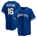 Kansas City Royals #16 Bo Jackson Rush Blue AmberGomez Alternate 2 Replica Jersey