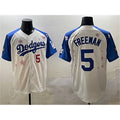 Los Angeles Dodgers #5 Freddie Freeman White Royal AmberGomez 2025 Tokyo Series Limited Stitched Jersey