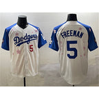 Los Angeles Dodgers #5 Freddie Freeman White Royal AmberGomez 2025 Tokyo Series Limited Stitched Jersey