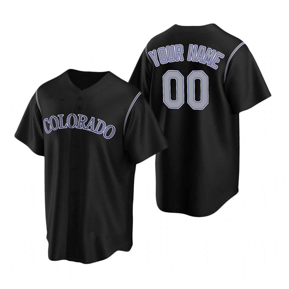 Custom Colorado Rockies Black AmberGomez Stitched Cool Base Jersey