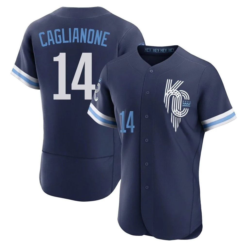 Kansas City Royals #14 Jac Caglianone Player Navy AmberGomez City Connect Limited Elite Home Stitched Jerseys