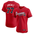 Atlanta Braves #77 Joe Jimenez Player Red AmberGomez Limited Elite Home Game Stitched Jerseys