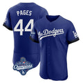 Los Angeles Dodgers #44 Andy Pages Player Royal AmberGomez World Series Meet City Connect Elite Home Stitched Jerseys