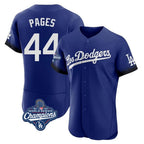 Los Angeles Dodgers #44 Andy Pages Player Royal AmberGomez World Series Meet City Connect Elite Home Stitched Jerseys