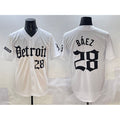 Detroit Tigers #28 Javier B¨¢ez White AmberGomez 'Motor Gothic Edition' Vapor Premier Limited Stitched Jersey