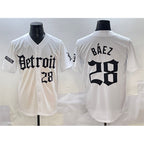 Detroit Tigers #28 Javier B¨¢ez White AmberGomez 'Motor Gothic Edition' Vapor Premier Limited Stitched Jersey