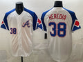Atlanta Braves #38 Guillermo Heredia White AmberGomez 2023 City Connect Cool Base Stitched Jersey