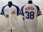 Atlanta Braves #38 Guillermo Heredia White AmberGomez 2023 City Connect Cool Base Stitched Jersey
