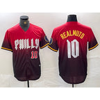 Philadelphia Phillies #10 JT Realmuto Red AmberGomez 2024 City Player Number Cool Base Jerseys