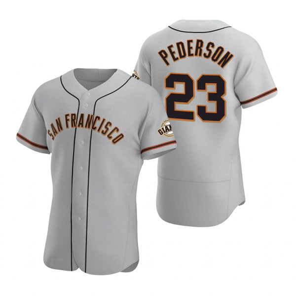 San Francisco Giants #23 Joc Pederson Gray AmberGomez Flex Base Stitched Jersey
