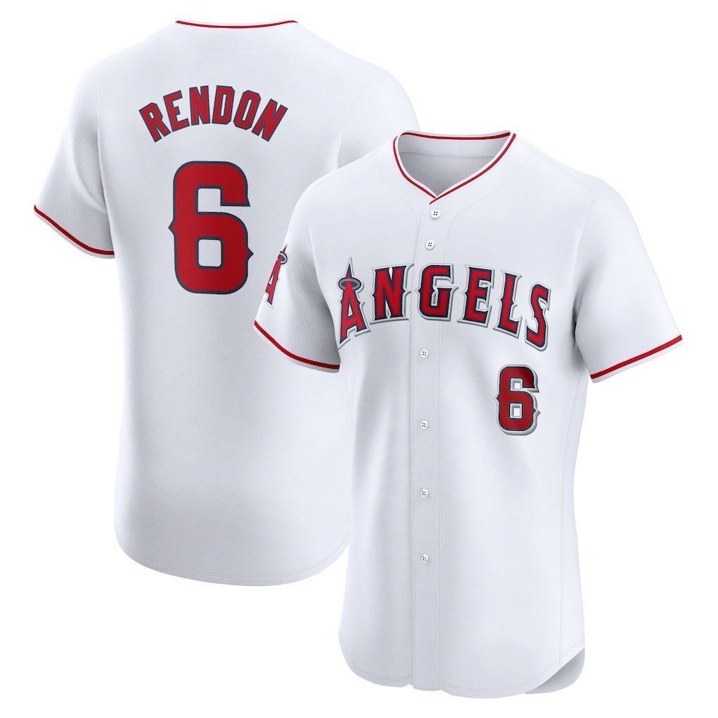 Los Angeles Angels #6 Anthony Rendon White AmberGomez Home Elite Player Jersey