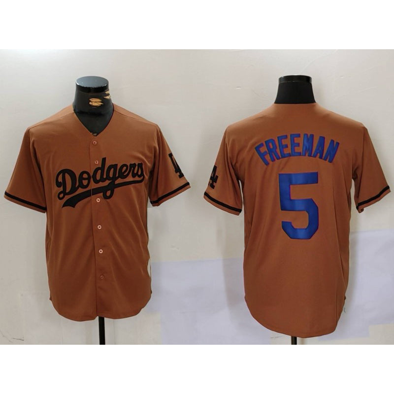 Los Angeles Dodgers #5 Freddie Freeman Olive AmberGomez Cool Base Limited Stitched Jersey