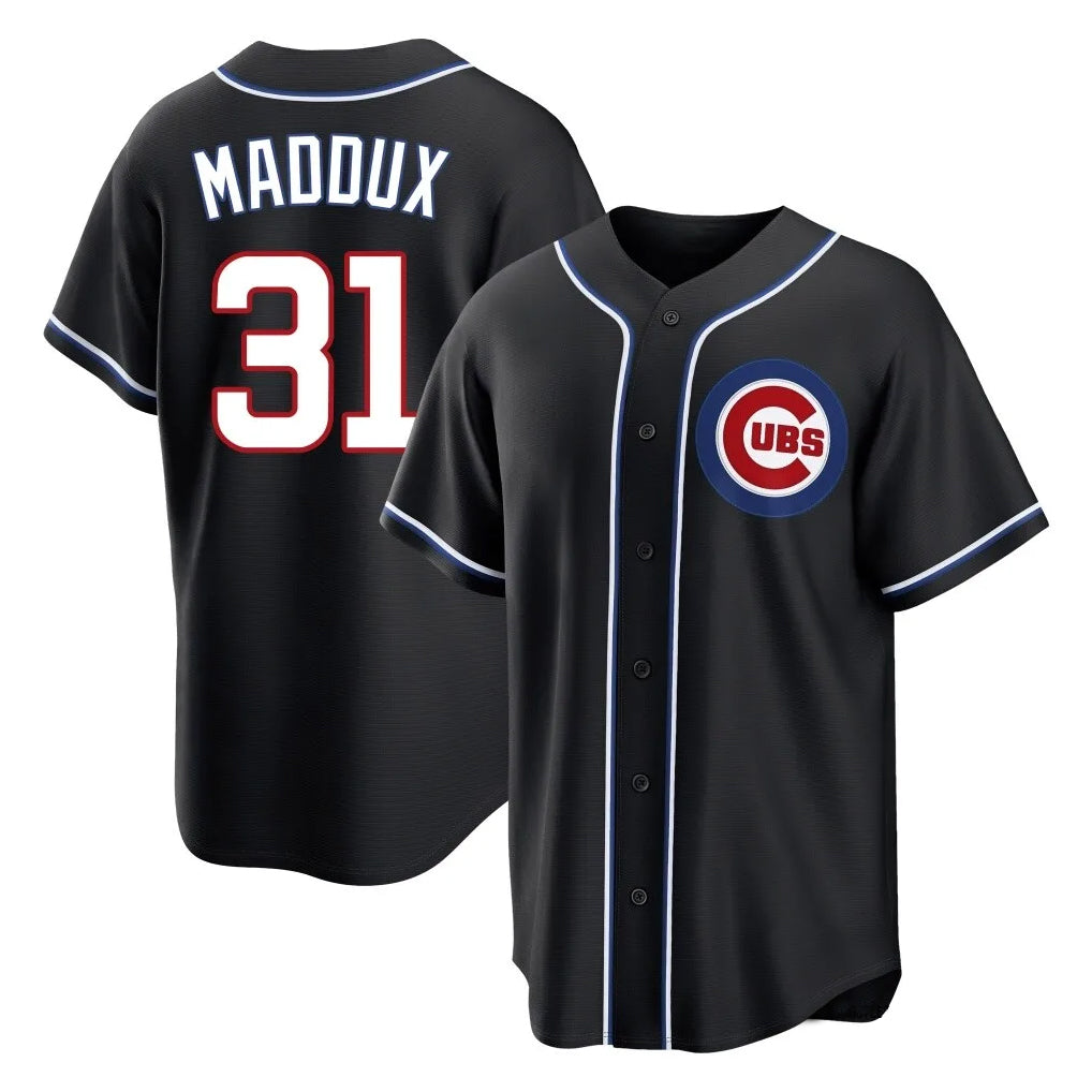 Chicago Cubs #31 Greg Maddux Player Black AmberGomez Fashion Out Game Stitched Jerseys
