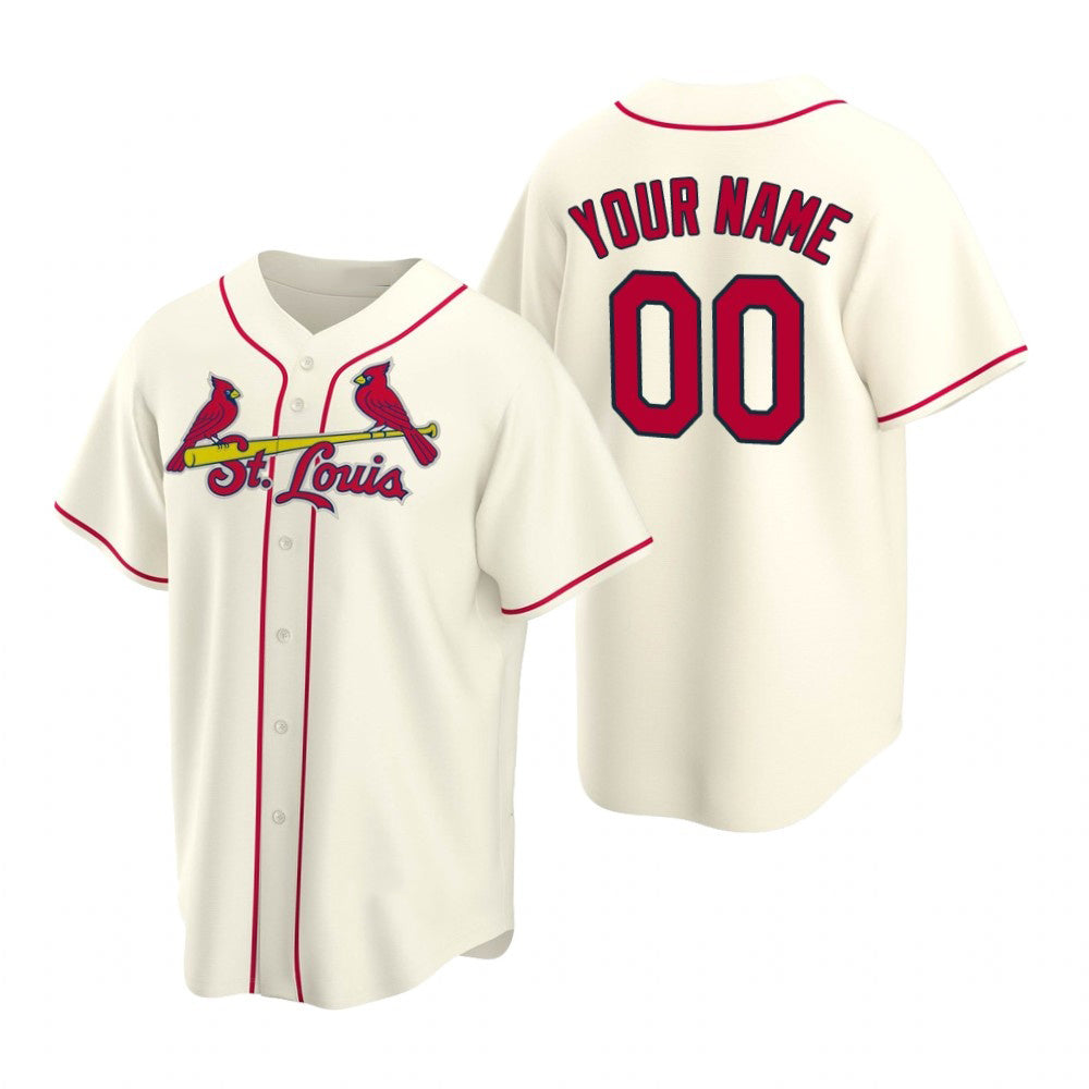Custom St. Louis Cardinals Cream AmberGomez Stitched Cool Base Jersey