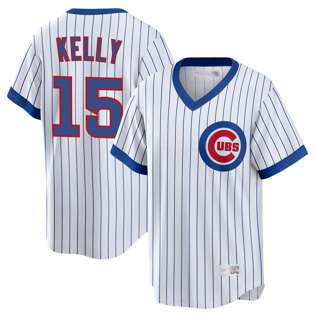Chicago Cubs #15 Carson Kelly Player White AmberGomez T-shirt Cooperstown Collection Limited Stitched Jerseys