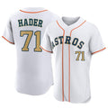 Houston Astros #71 Josh Hader Player Gold AmberGomez Collection Limited Elite Home Stitched Jerseys