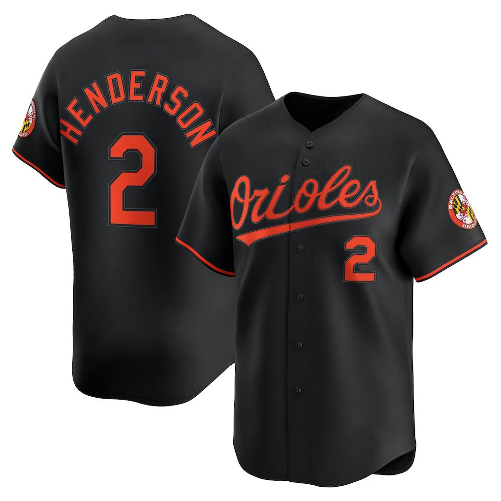 Baltimore Orioles #2 Gunnar Henderson Black AmberGomez Alternate Limited Player Jersey