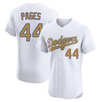 Los Angeles Dodgers #44 Andy Pages Player White Gold AmberGomez Limited Elite Home Stitched Jerseys
