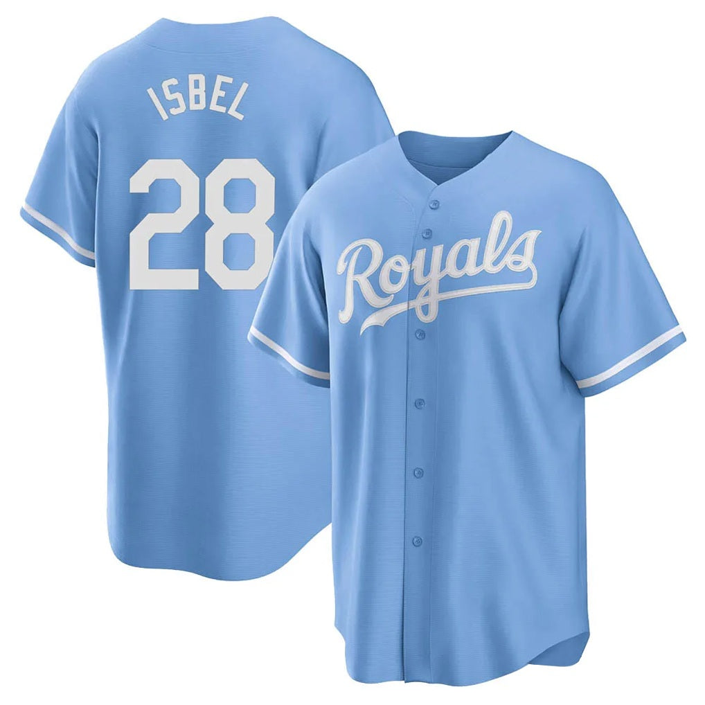 Kansas City Royals #28 Kyle Isbel Player Light Blue AmberGomez Home Game Stitched Jerseys