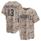 San Diego Padres #13 Manny Machado Camo AmberGomez USMC Alternate Replica Player Jersey