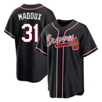 Atlanta Braves #31 Greg Maddux Player Black AmberGomez Fashion Out Game Stitched Jerseys