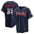 Atlanta Braves #31 Greg Maddux Player Navy AmberGomez USA 250 Fourth Of July Limited Home Game Stitched Jerseys