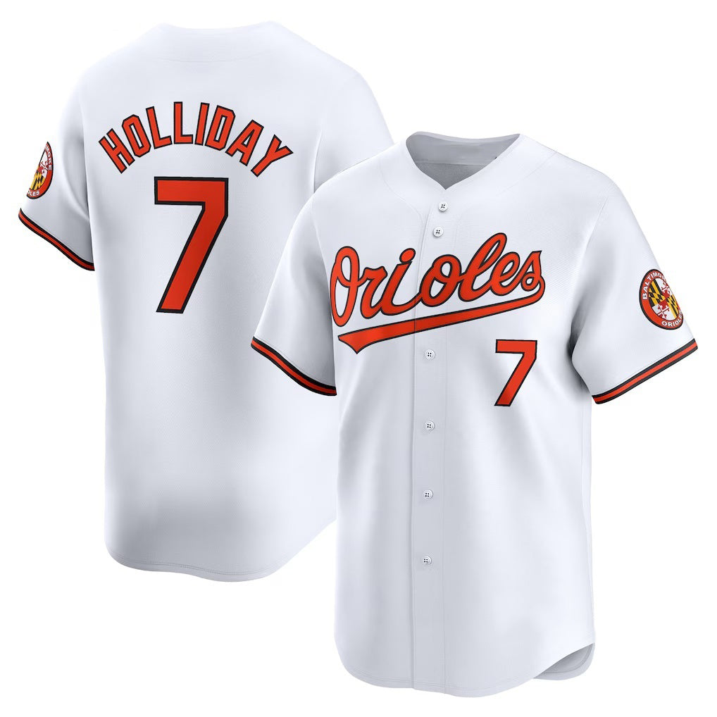 Baltimore Orioles #7 Jackson Holliday White AmberGomez Home Limited Player Jersey