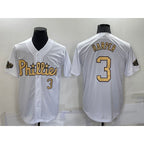 Philadelphia Phillies #3 Bryce Harper Number White AmberGomez 2022 All Star Stitched Cool Base Jersey