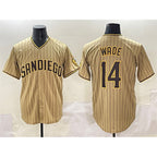 San Diego Padres #14 Tyler Wade Tan AmberGomez Cool Base Stitched Jersey