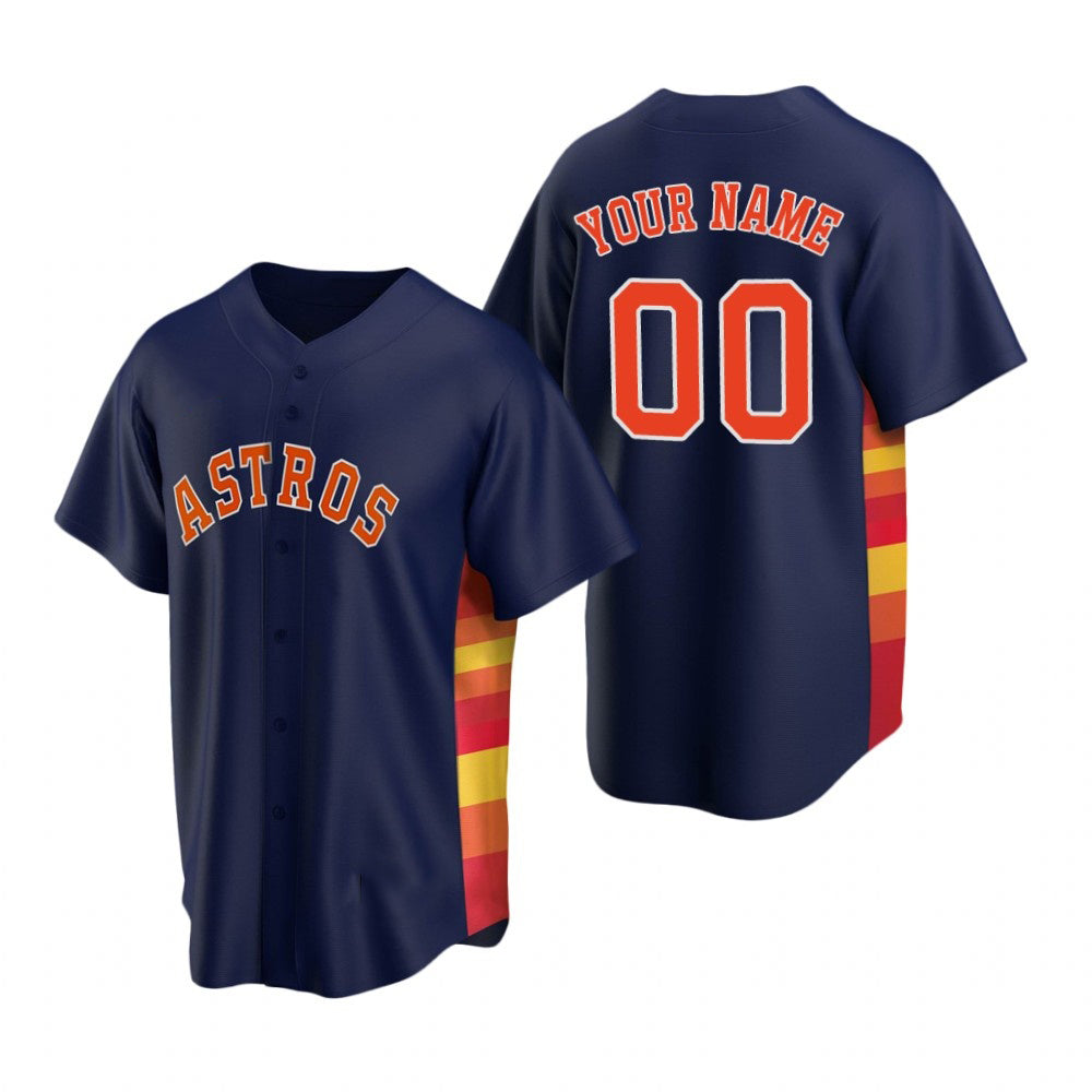 Custom Houston Astros Navy AmberGomez Stitched Cool Base Jersey