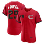 Cincinnati Reds #29 TJ Friedl Player Red AmberGomez 2026 City Connect Limited Elite Home Stitched Jerseys