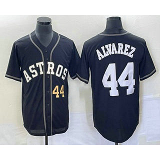 Houston Astros #44 Yordan Alvarez Number Black AmberGomez Cool Base Stitched Jersey