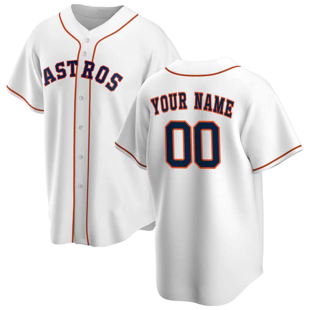Custom Houston Astros White AmberGomez Home Replica Jersey