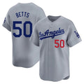 Los Angeles Dodgers #50 Mookie Betts Player Gray AmberGomez Limited Home Stitched Jerseys