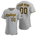 Custom Pittsburgh Pirates Gray AmberGomez Stitched Flex Base 2020 Road Jersey