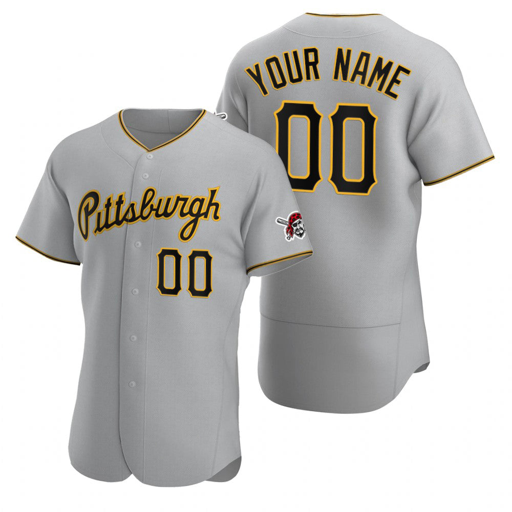 Custom Pittsburgh Pirates Gray AmberGomez Stitched Flex Base 2020 Road Jersey