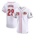 Cincinnati Reds #29 TJ Friedl Player White AmberGomez Limited Elite Home Stitched Jerseys