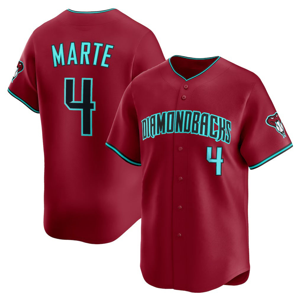 Arizona Diamondbacks #4 Ketel Marte Red AmberGomez Alternate 2 Limited Player Jersey