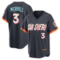 San Diego Padres #3 Jackson Merrill Obsidian AmberGomez 2026 City Connect Stadium Jersey